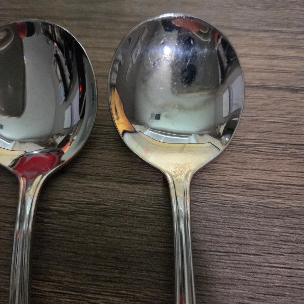 Wallace Casino 18/10 China Soup Spoons Set of 3 Silver‎ Tone Stainless Steel